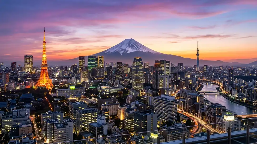 From Electronics to Semiconductor Technology - Tokyo Tower & Mt Fuji Skyline